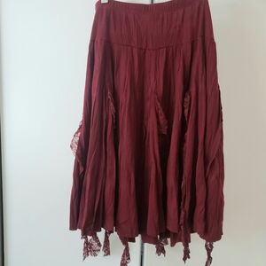 Mandee Deep Red A-Line Skirt